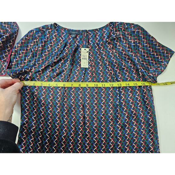 Nwt 100% silk talbots blouse with sash holiday career casual 2p 2 PETITE small - Picture 6 of 7